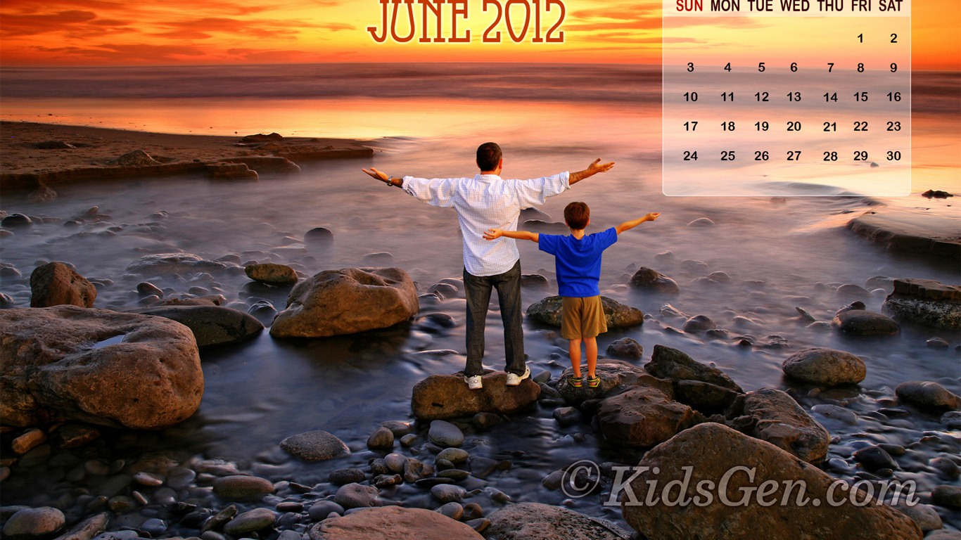 Juni 2012 Kalender Wallpapers (2) #17 - 1366x768