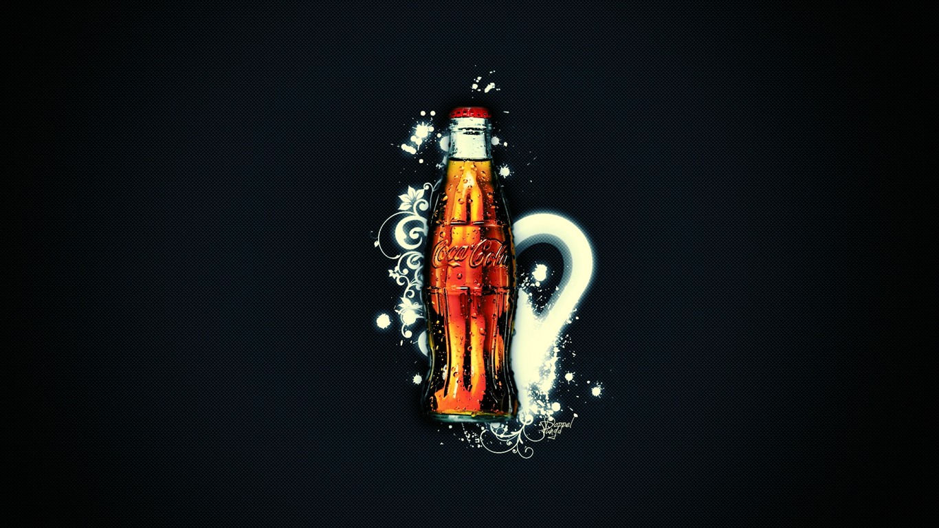 Coca-Cola красивыми обоями объявление #4 - 1366x768