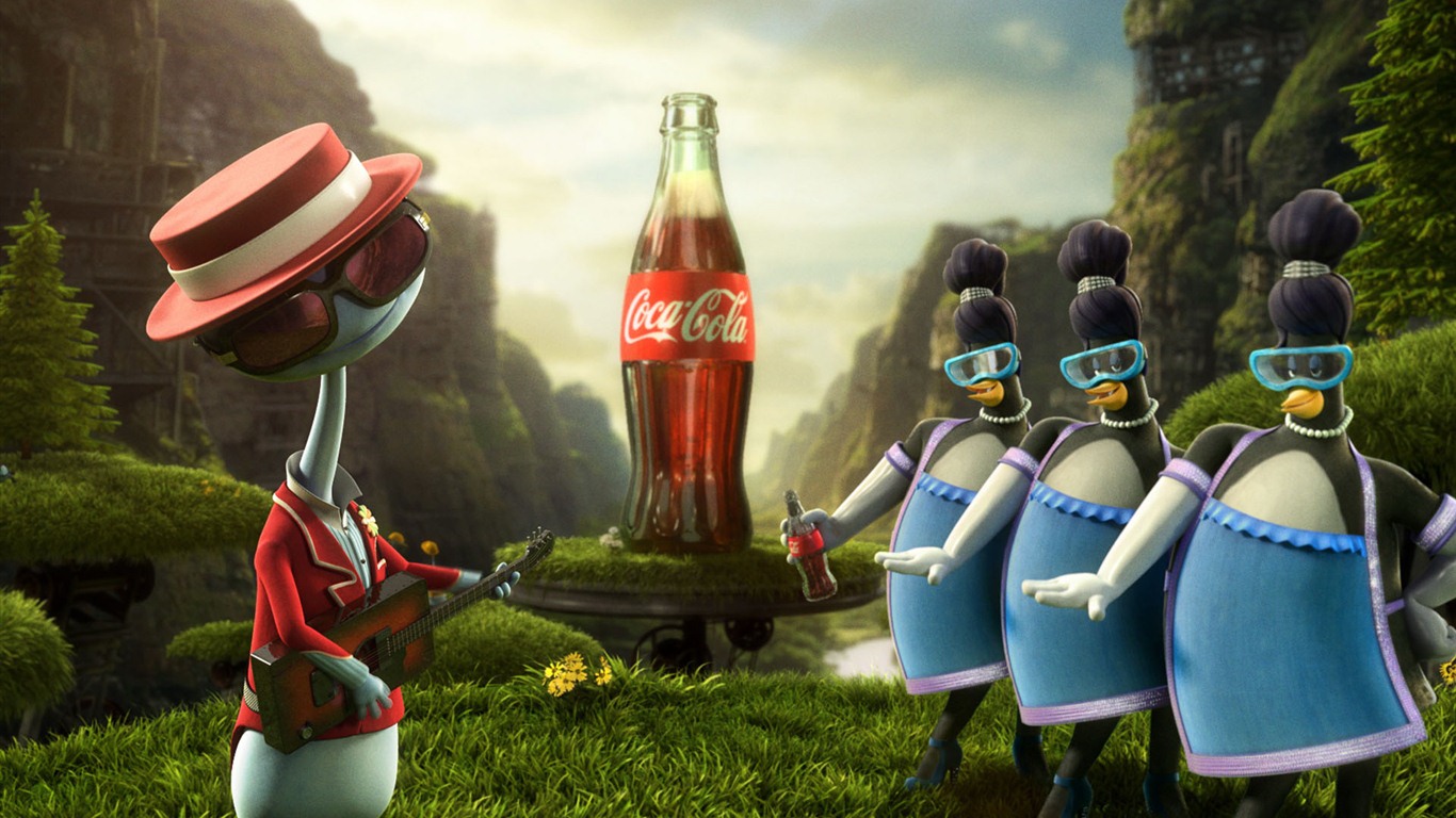 Coca-Cola красивыми обоями объявление #21 - 1366x768