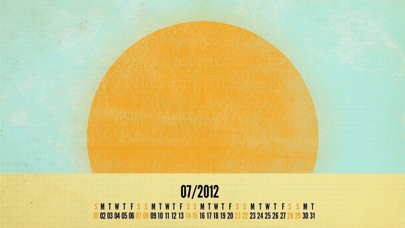 July 2012 Calendar wallpapers (2) #8 - 1366x768