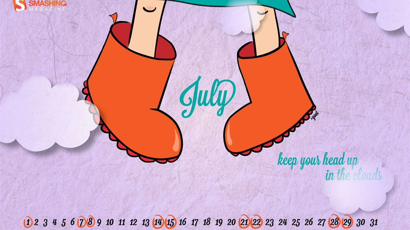 De julio de 2012 del calendario Fondos de pantalla (2) #11 - 1366x768