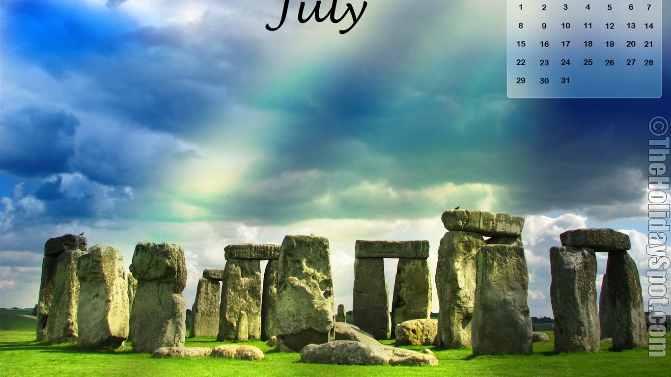 2012年7月カレンダー壁紙（2） #14 - 1366x768