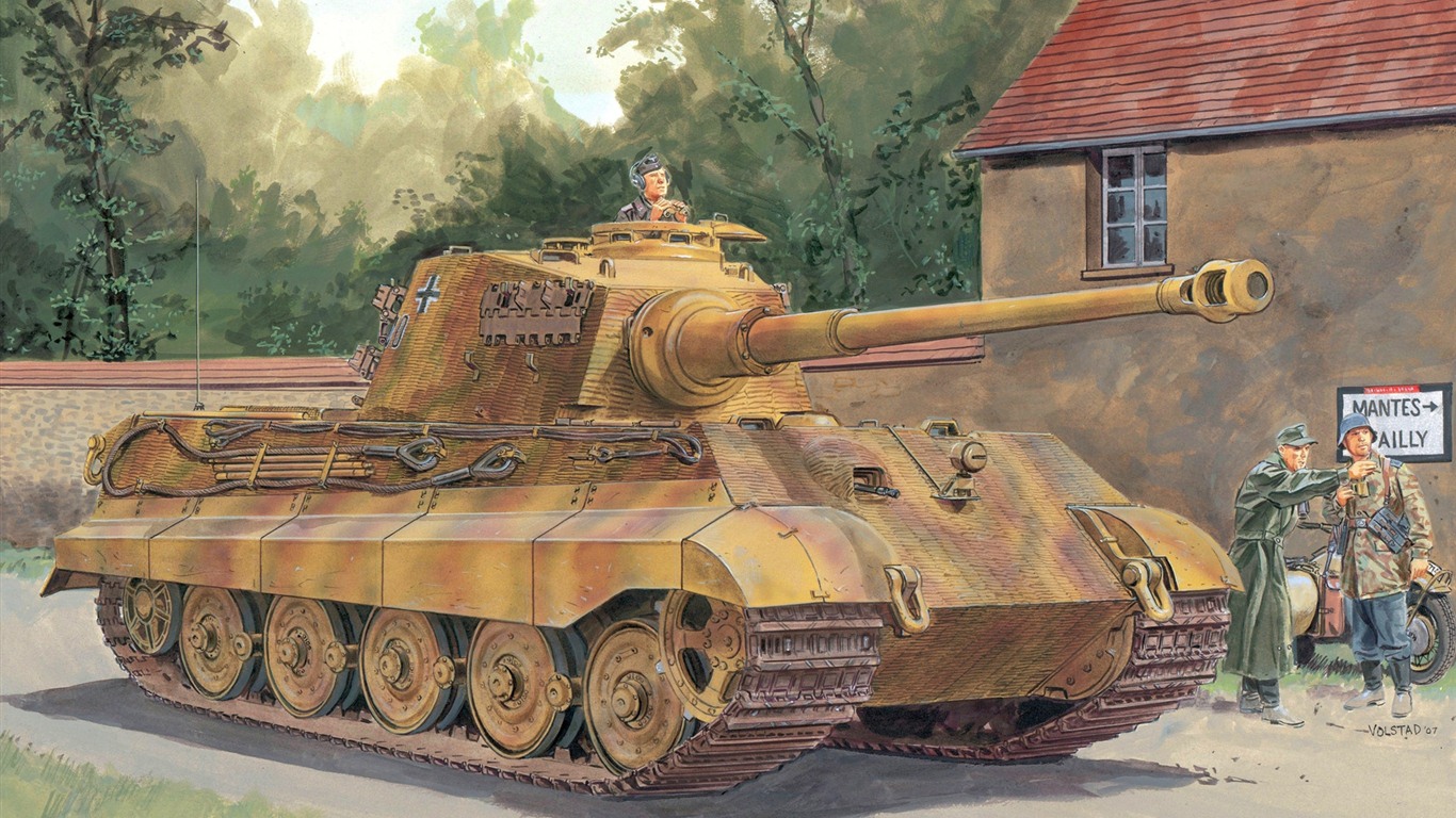 Militär Panzer, gepanzerte HD Malerei Tapeten #2 - 1366x768