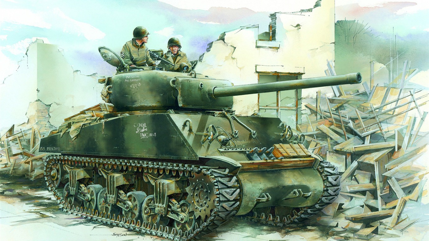 軍事坦克裝甲 高清繪畫壁紙 #6 - 1366x768