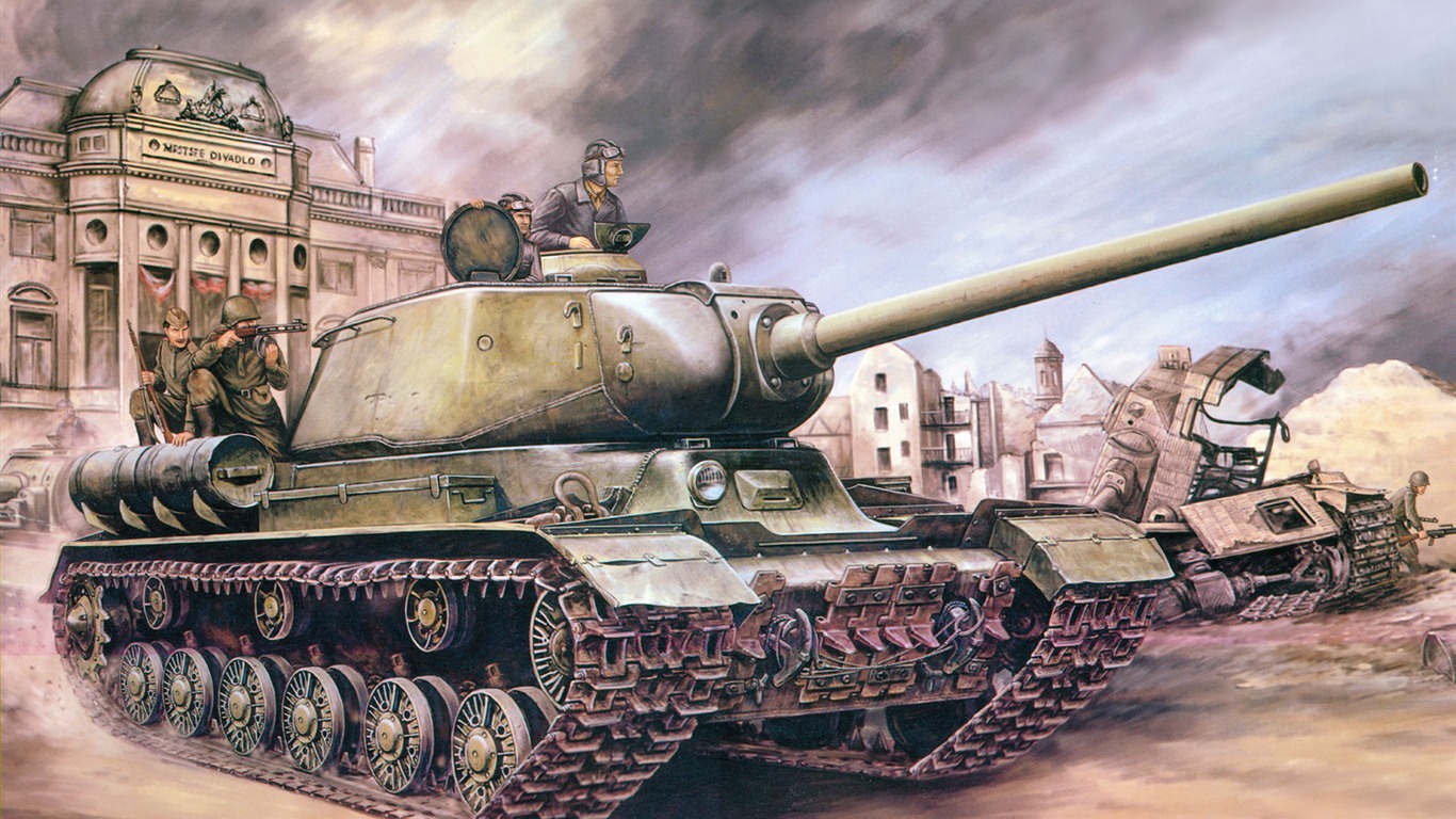 軍の戦車、装甲HDの絵画壁紙 #9 - 1366x768