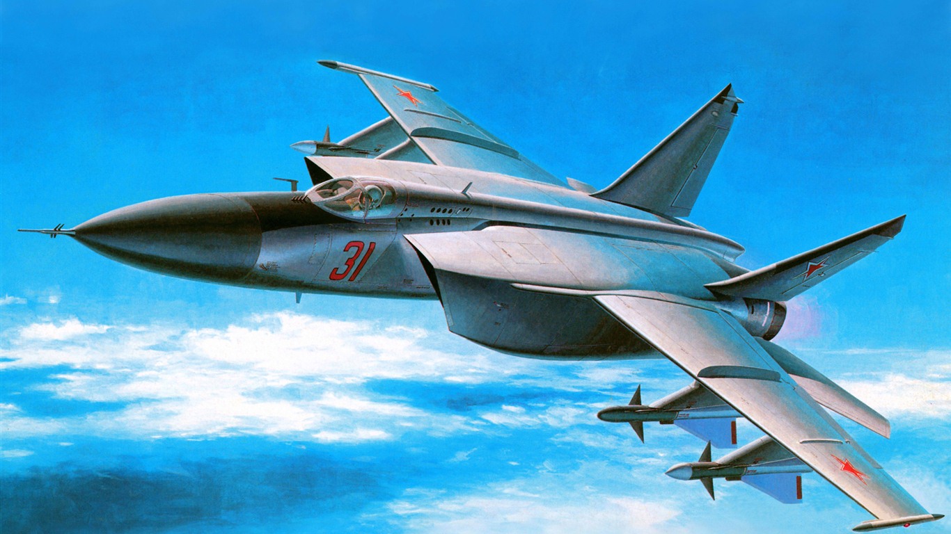 Militärflugzeuge Flug exquisite Malerei Tapeten #5 - 1366x768