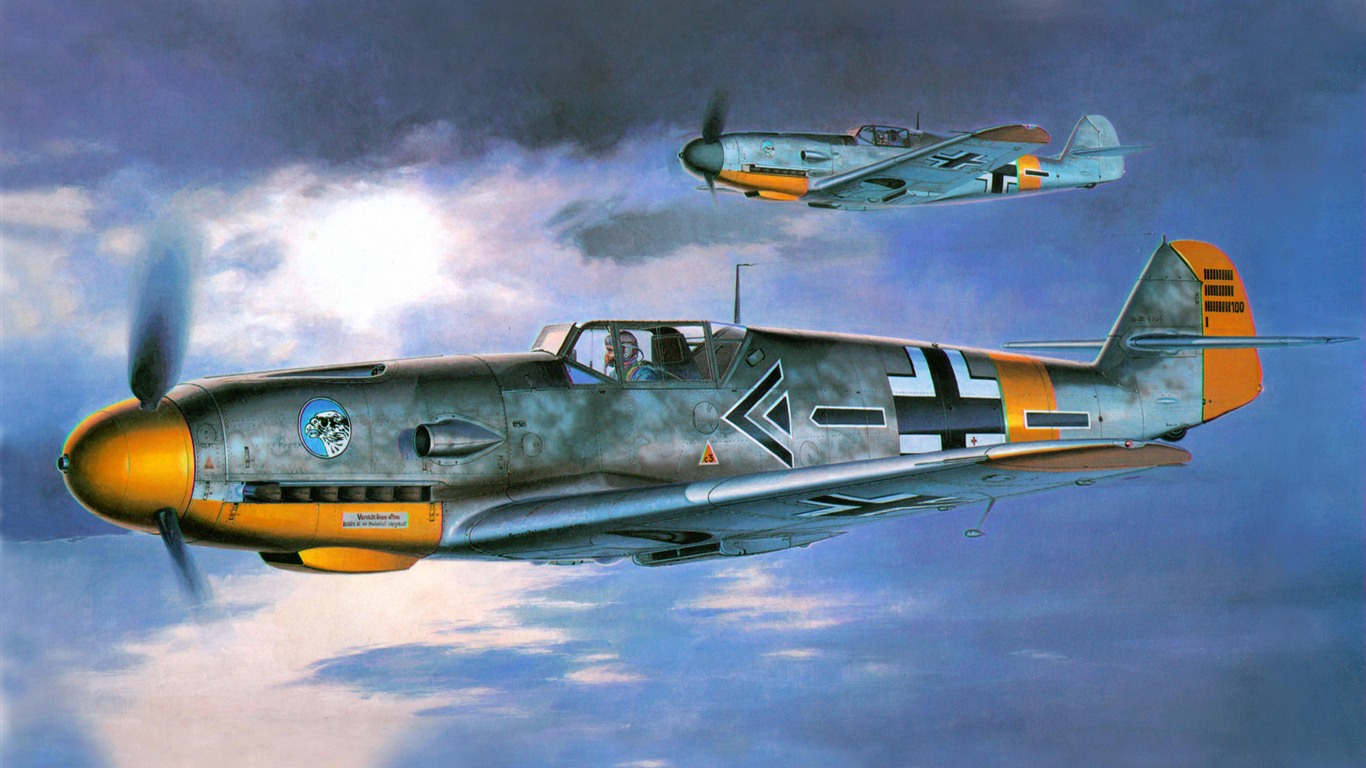 Militärflugzeuge Flug exquisite Malerei Tapeten #11 - 1366x768