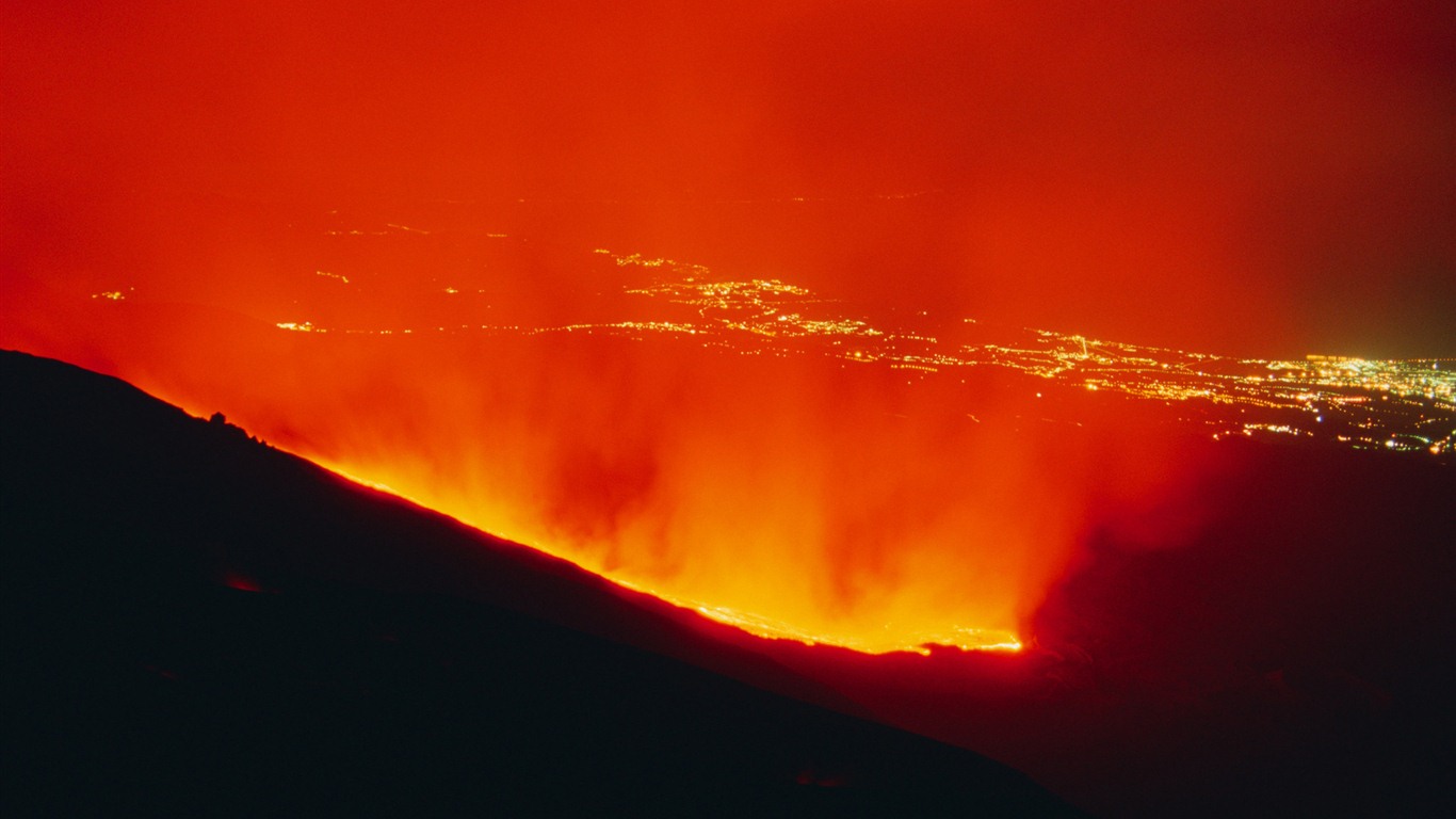 Vulkanausbruch von der herrlichen Landschaft Tapeten #4 - 1366x768