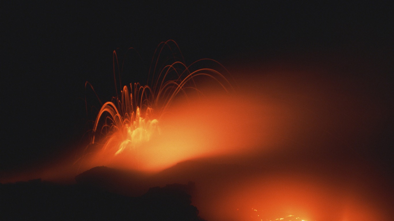 Vulkanausbruch von der herrlichen Landschaft Tapeten #17 - 1366x768