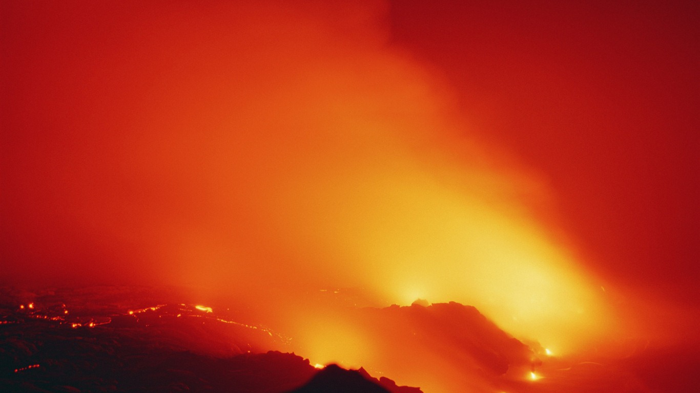 Vulkanausbruch von der herrlichen Landschaft Tapeten #18 - 1366x768