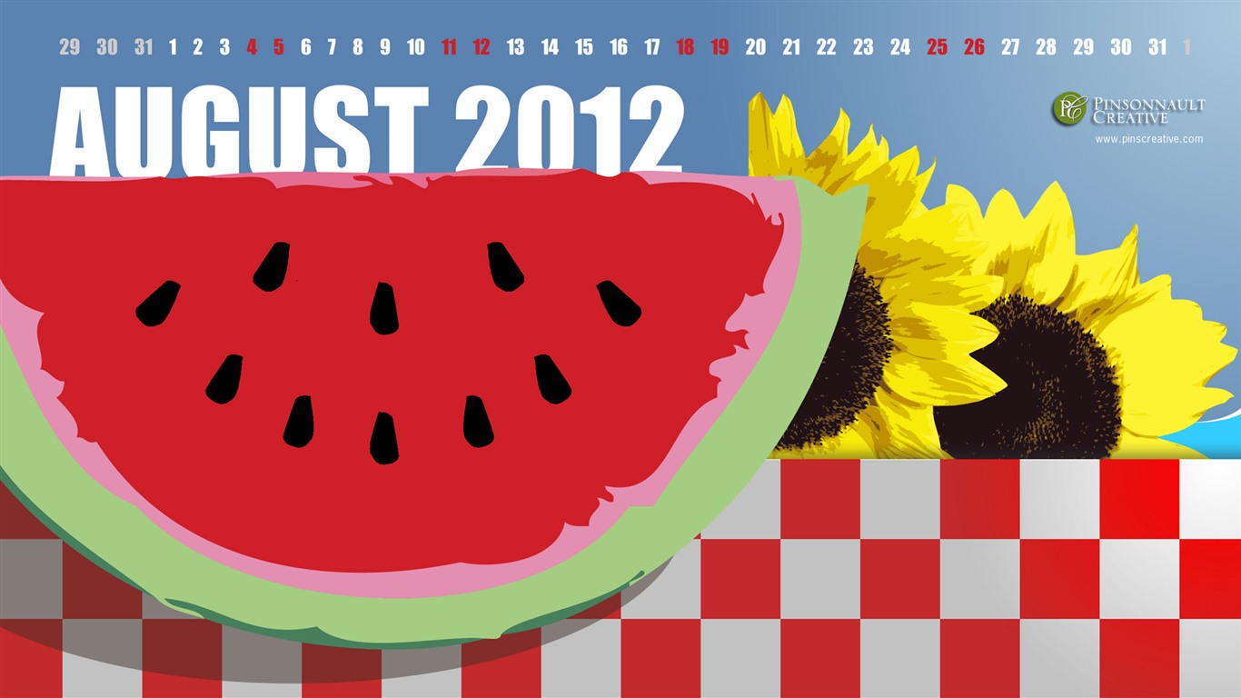 August 2012 Calendar wallpapers (1) #6 - 1366x768