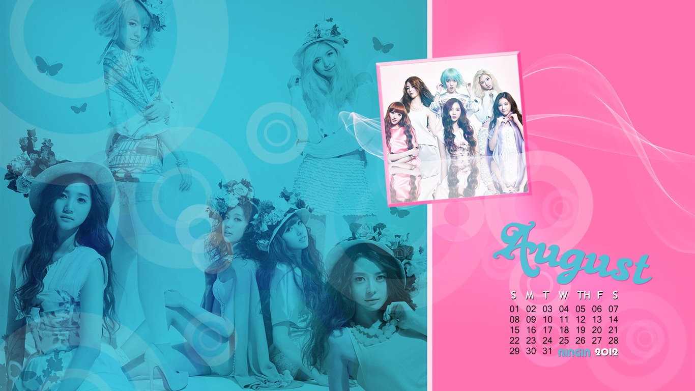 August 2012 Kalender Wallpapers (2) #18 - 1366x768