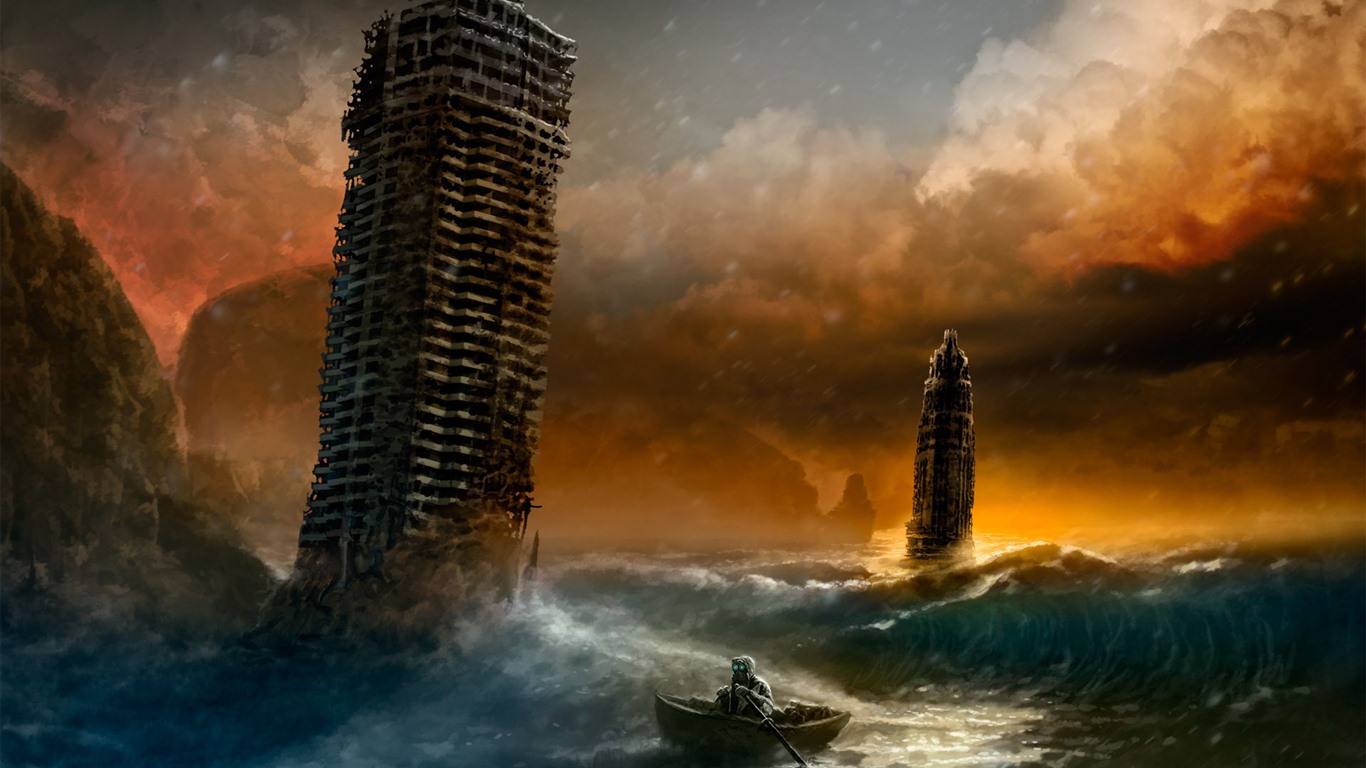 Romantically Apocalyptic creative painting wallpapers (1) #8 - 1366x768