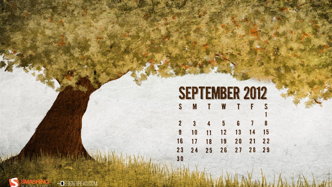 Сентябрь 2012 Календарь обои (1) #1 - 1366x768
