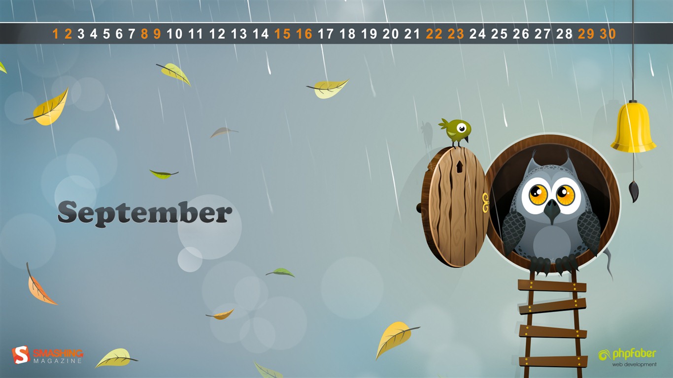 September 2012 Calendar wallpaper (1) #17 - 1366x768