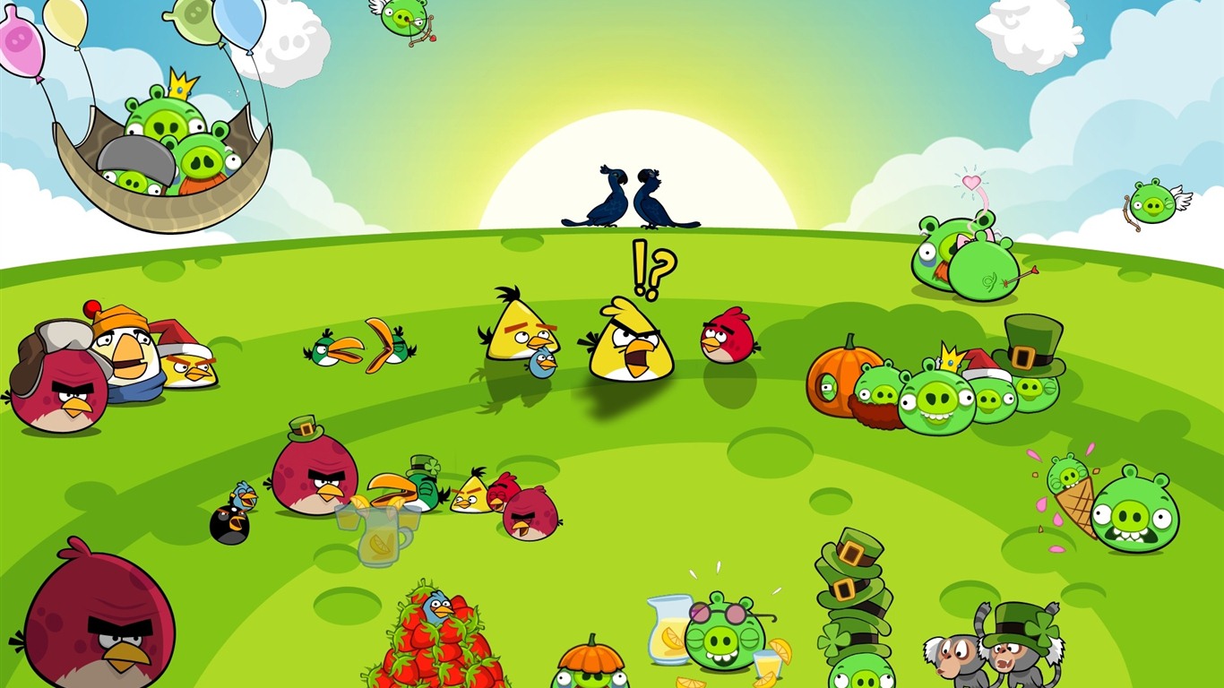 Angry Birds fonds d'écran de jeux #11 - 1366x768