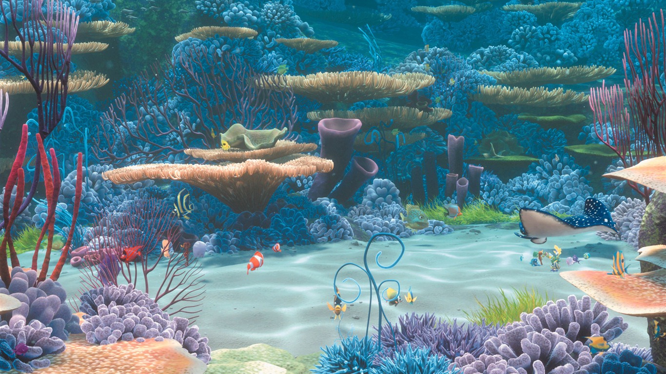 Buscando a Nemo 3D 2012 HD fondos de pantalla #12 - 1366x768