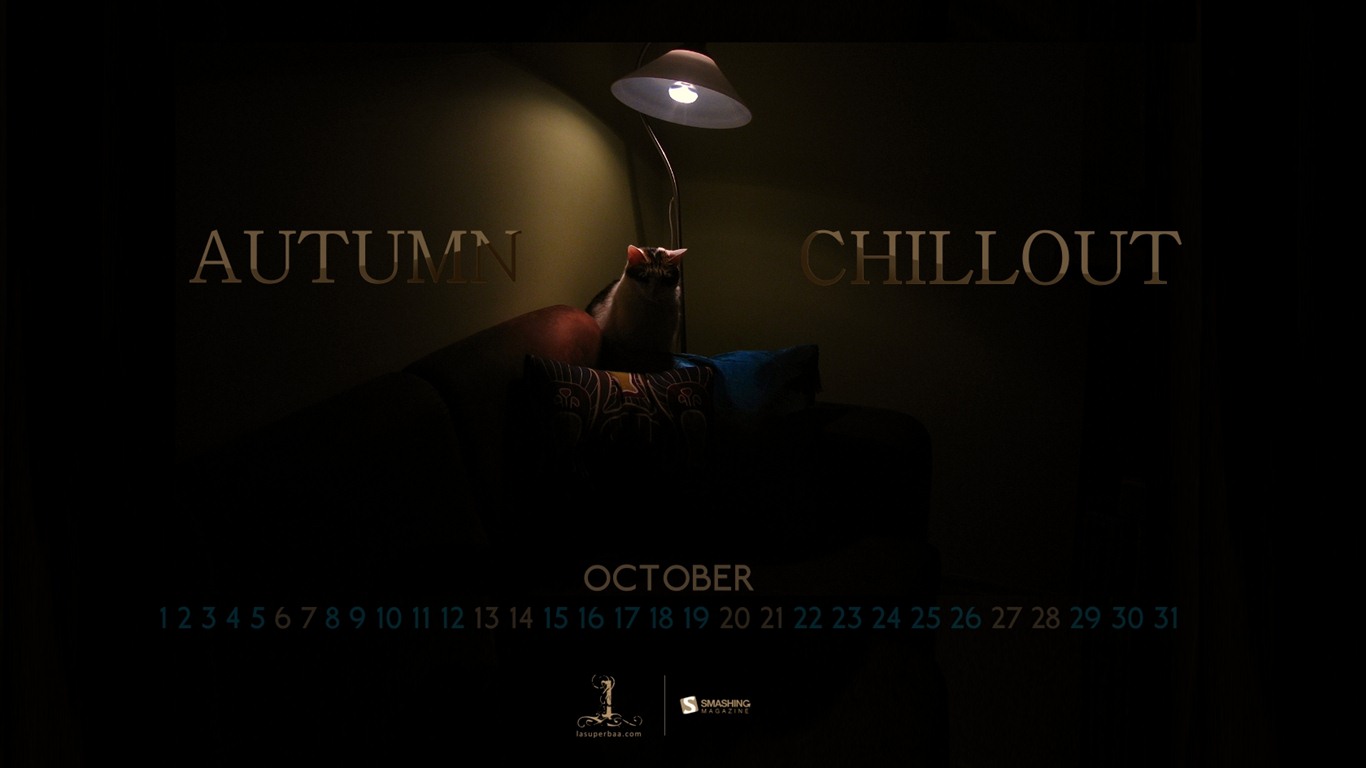 Октябрь 2012 Календарь обои (1) #3 - 1366x768