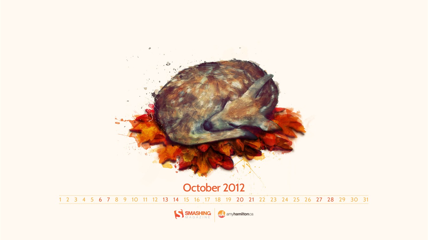 October 2012 Calendar wallpaper (1) #4 - 1366x768