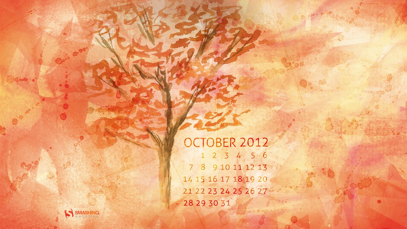 2012年10月 月曆壁紙(二) #15 - 1366x768