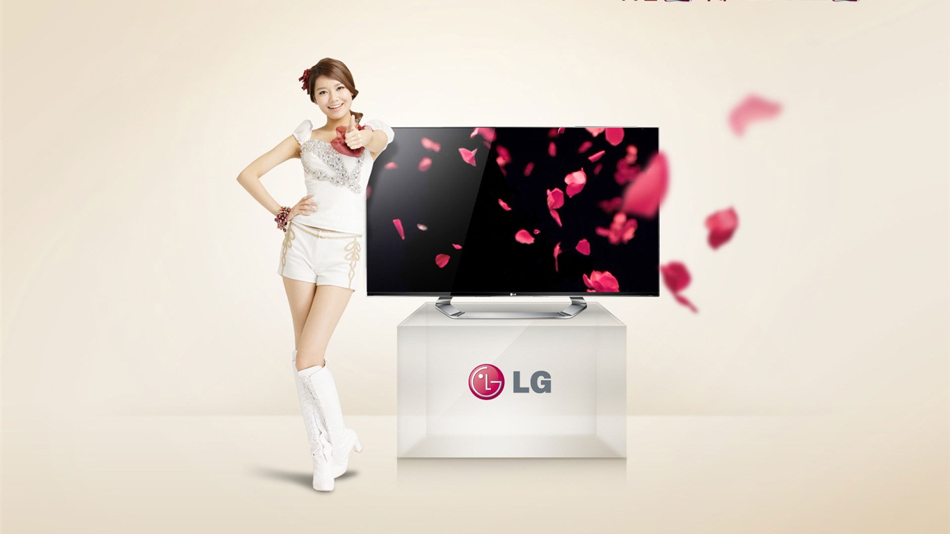 소녀 시대 ACE와 LG의 보증 광고의 HD 배경 화면 #12 - 1366x768