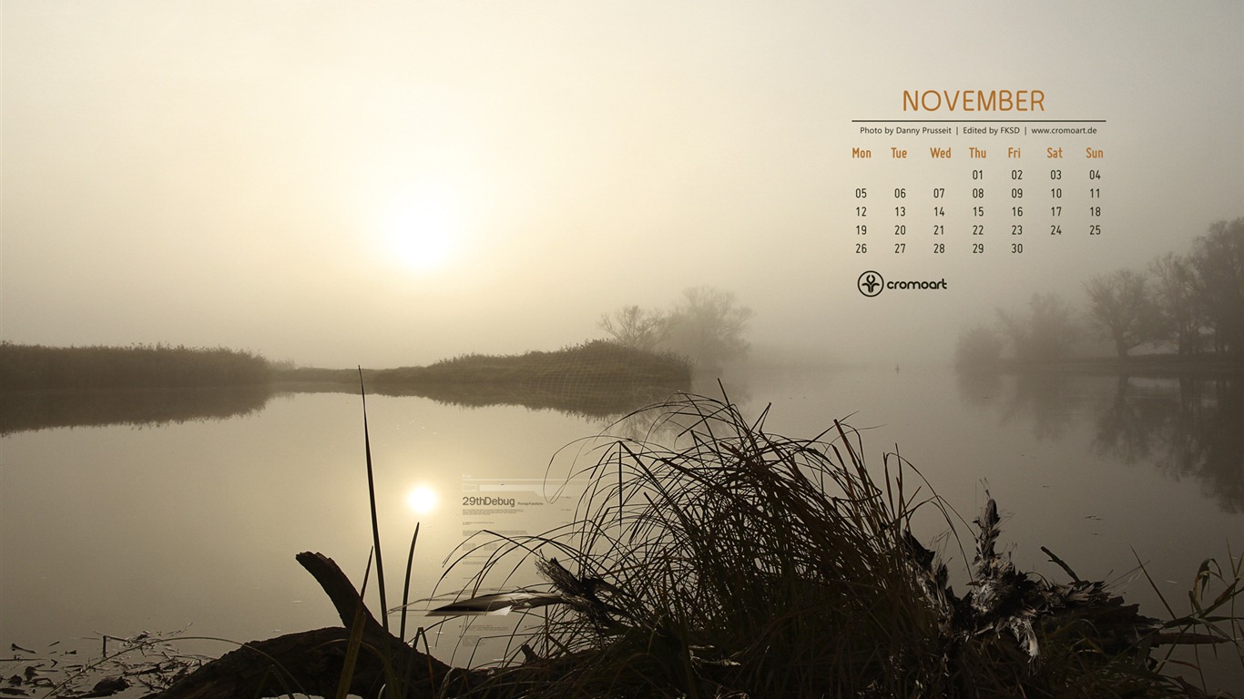 Novembre 2012 Calendar Wallpaper (2) #20 - 1366x768
