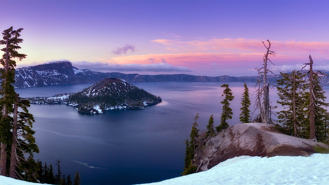 Windows 8 offiziellen Panorama Tapete, Wellen, Wälder, majestätische Berge #19 - 1366x768