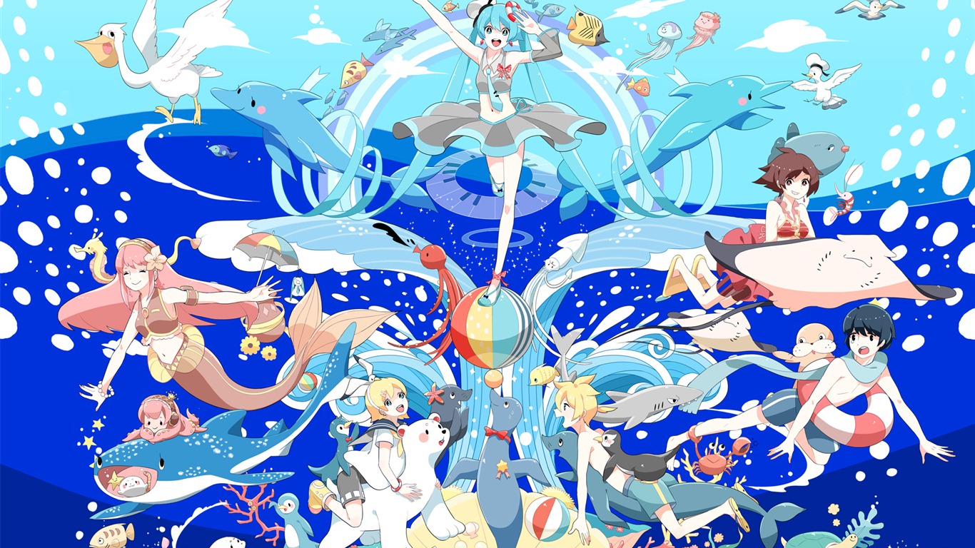 Hatsune Miku serie wallpaper (5) #5 - 1366x768