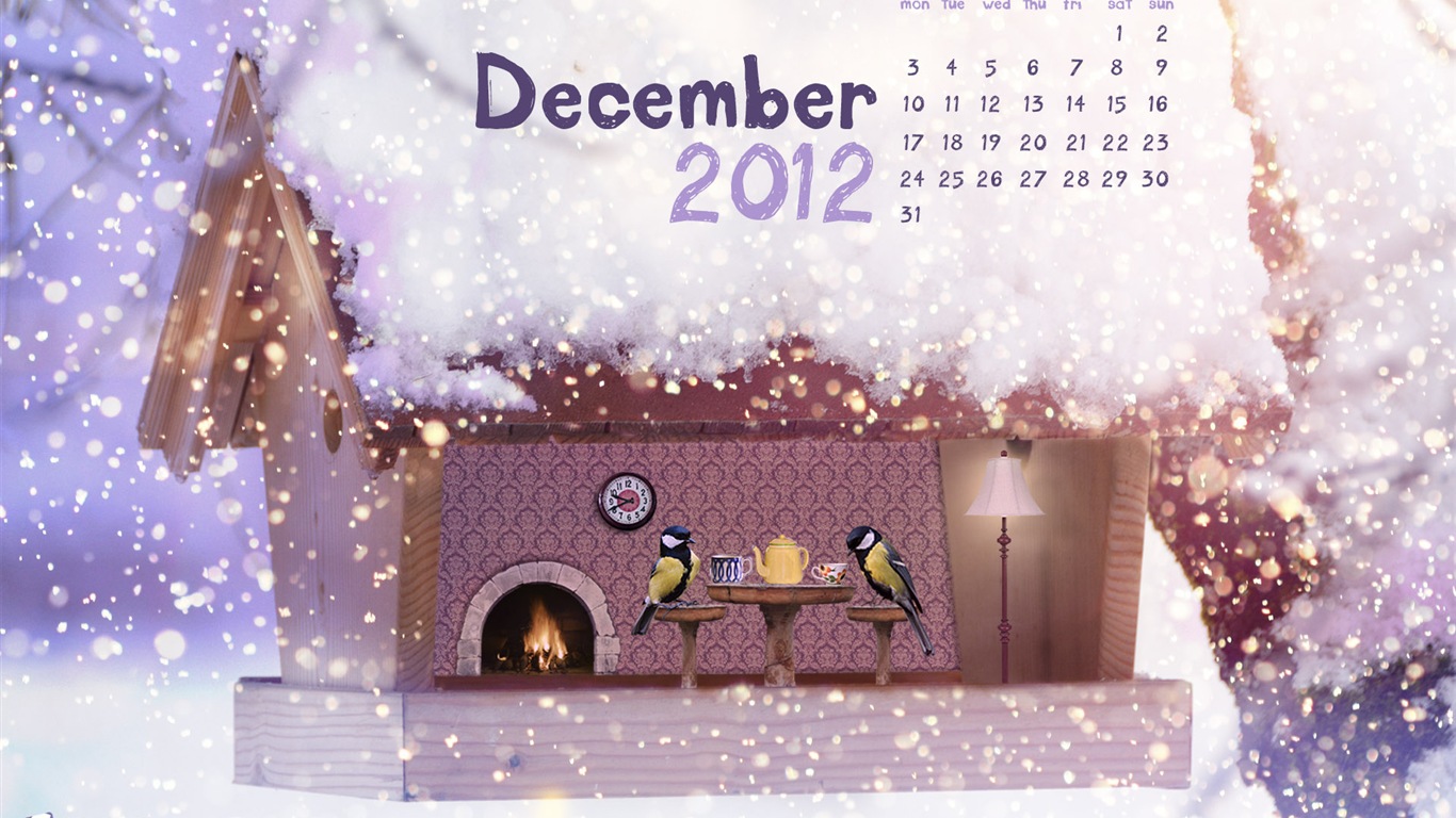 Dezember 2012 Kalender Wallpaper (1) #1 - 1366x768