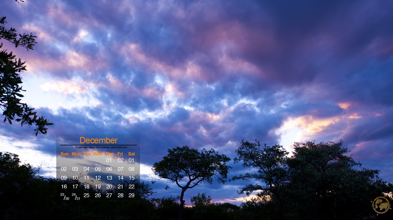 12 2012 Calendar fondo de pantalla (1) #4 - 1366x768