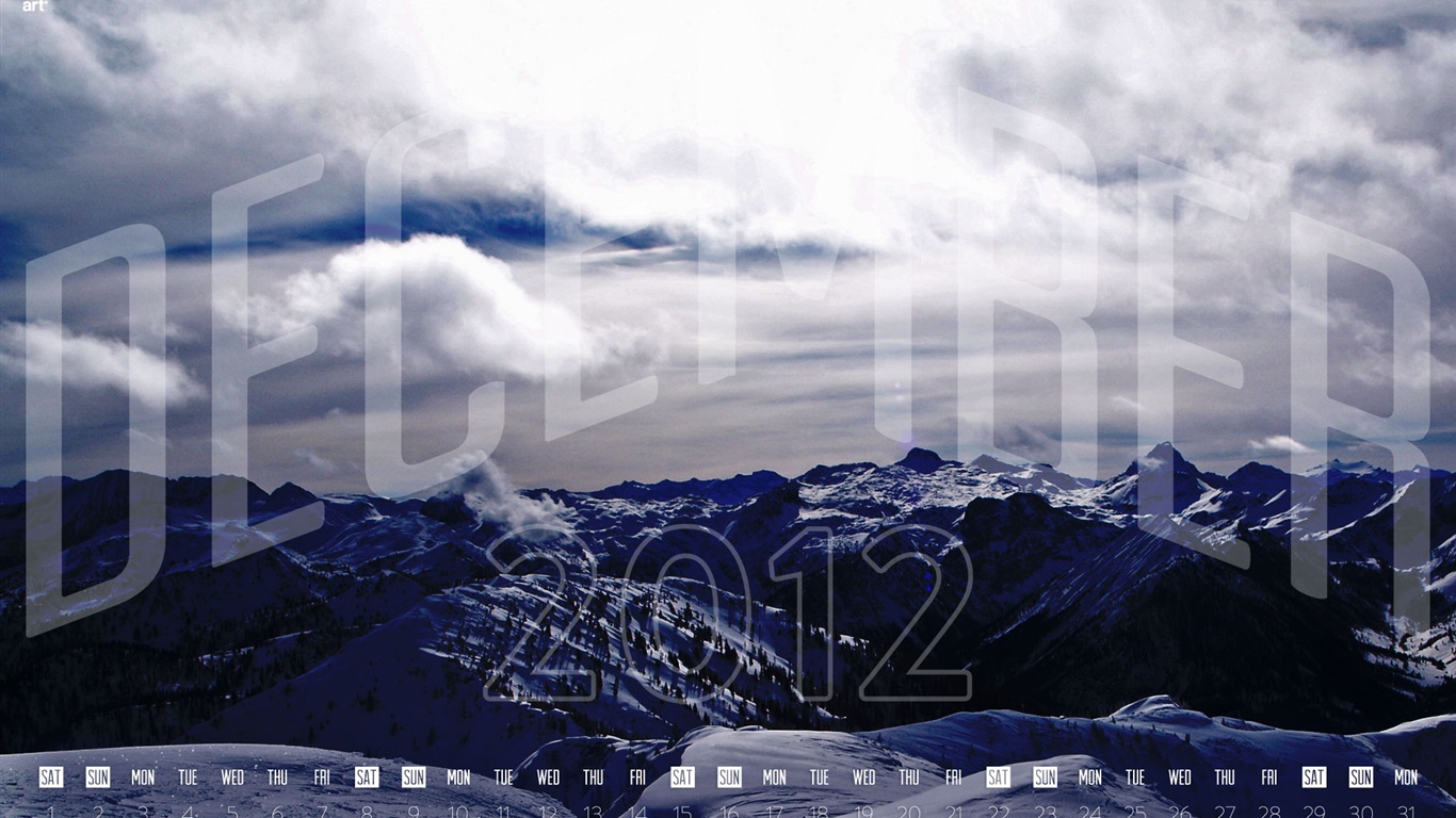 Dezember 2012 Kalender Wallpaper (1) #6 - 1366x768