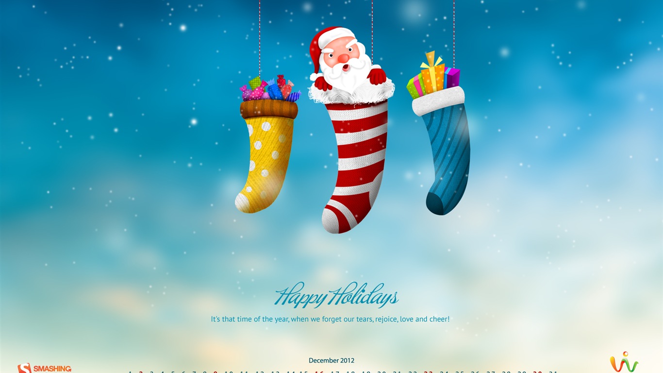 December 2012 Calendar wallpaper (1) #19 - 1366x768