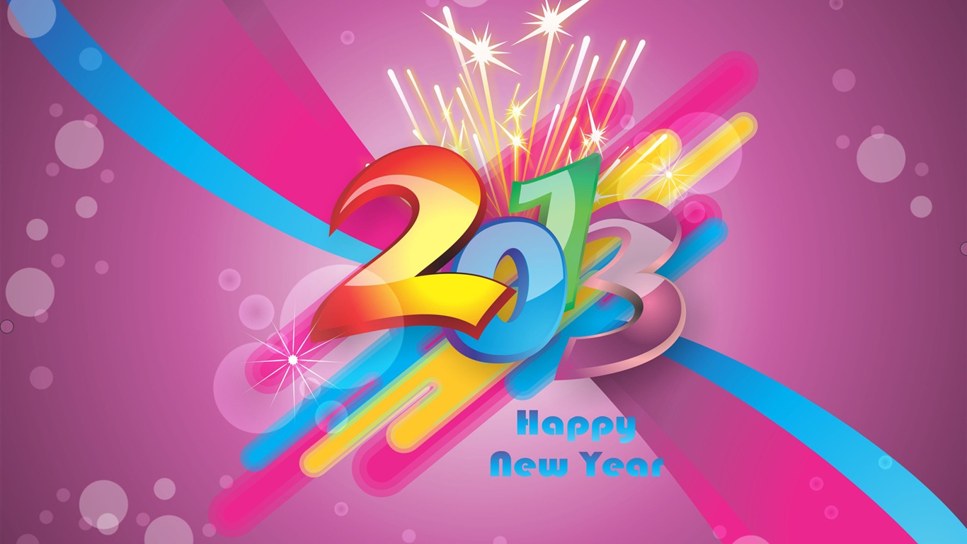 2013 Happy New Year HD обои #8 - 1366x768