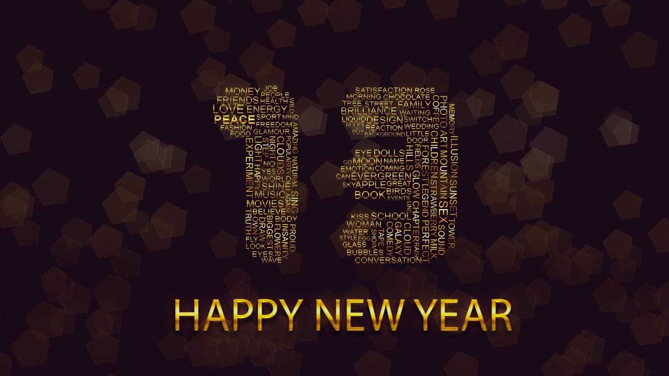 2013 Šťastný Nový Rok HD Tapety na plochu #12 - 1366x768
