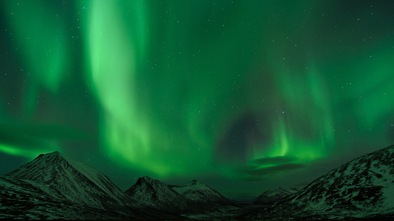 Природные чудеса Northern Lights HD обои (1) #20 - 1366x768