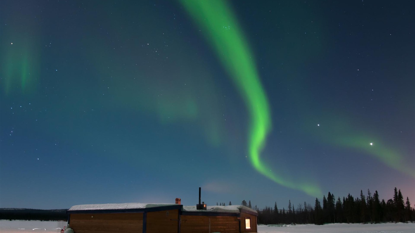 Природные чудеса Northern Lights HD обои (2) #16 - 1366x768