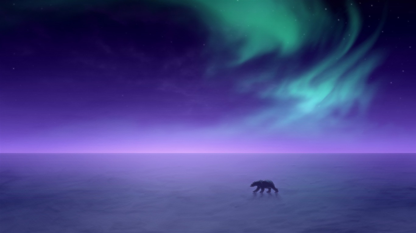 Природные чудеса Northern Lights HD обои (2) #21 - 1366x768