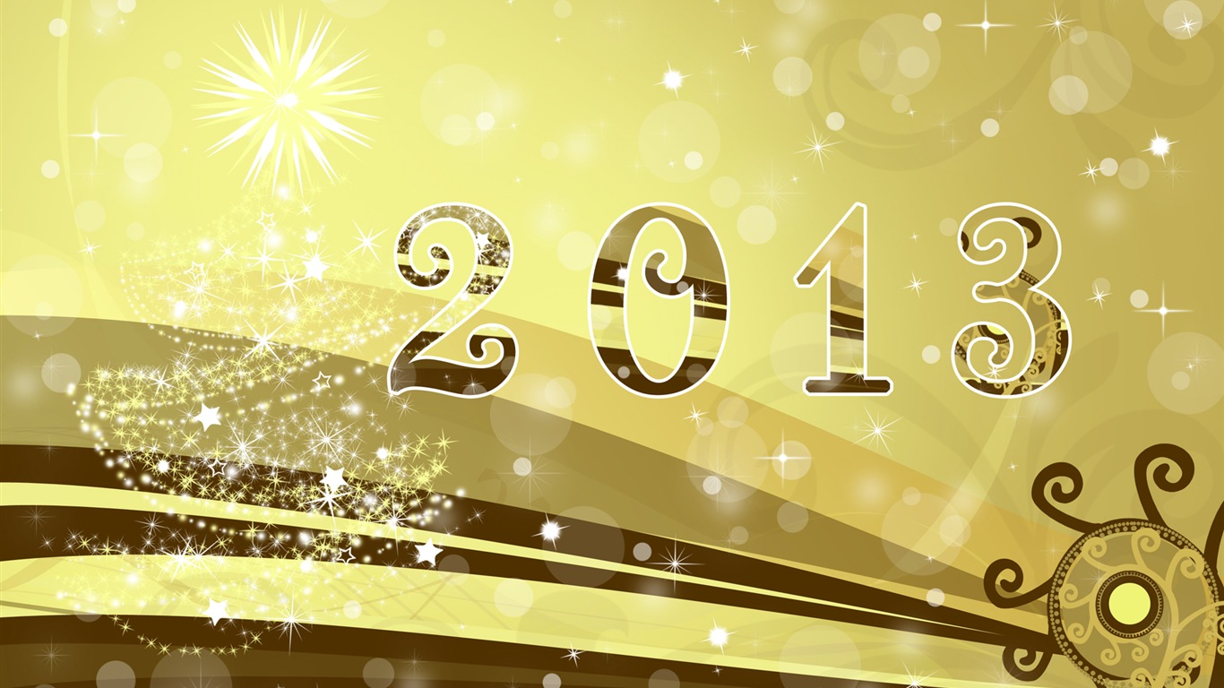 2013 Año Nuevo fondo de pantalla tema creativo (1) #7 - 1366x768
