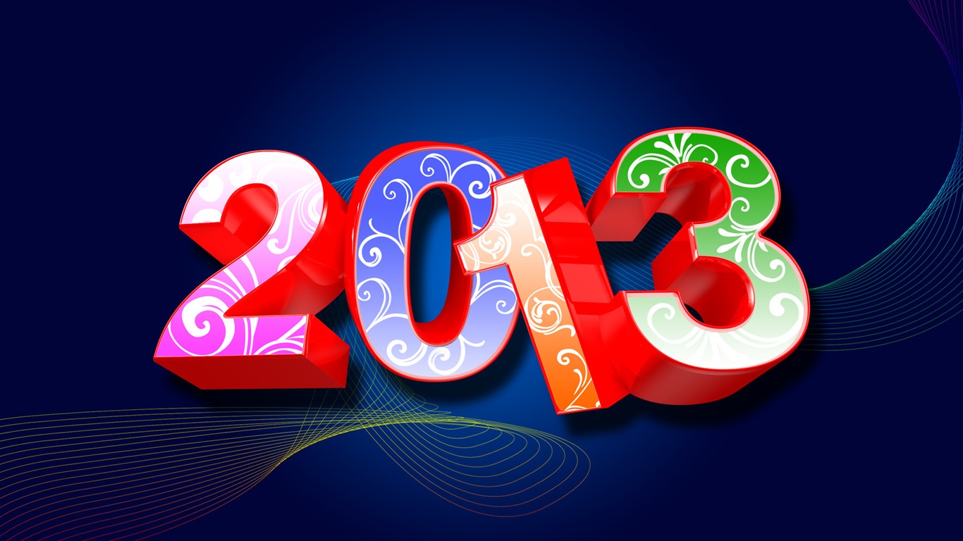 2013 Año Nuevo fondo de pantalla tema creativo (1) #12 - 1366x768