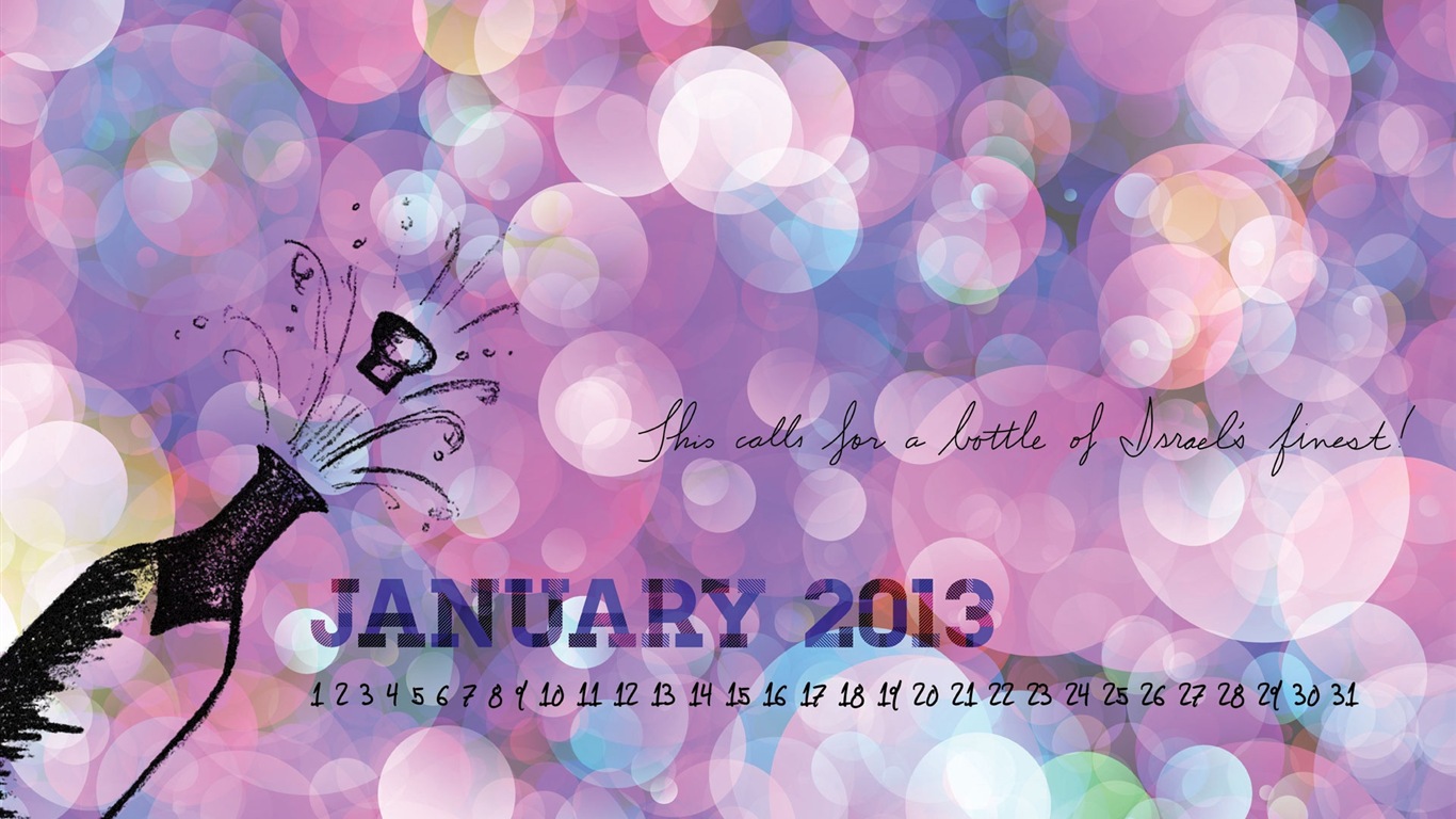 January 2013 Calendar wallpaper (1) #14 - 1366x768