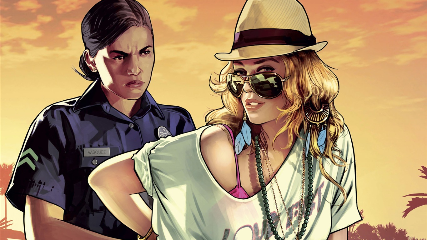 Grand Theft Auto V GTA 5 fonds d'écran de jeux HD #4 - 1366x768