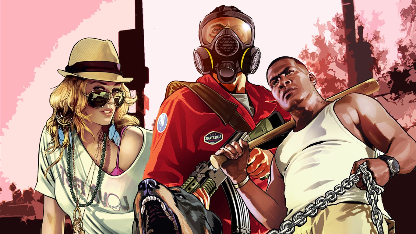Grand Theft Auto V GTA 5 fonds d'écran de jeux HD #12 - 1366x768