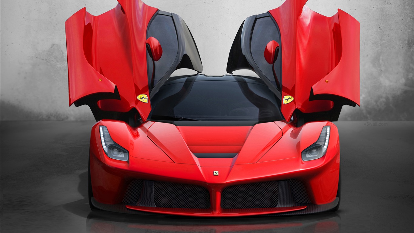2013 Ferrari rouge LaFerrari supercar HD fonds d'écran #1 - 1366x768