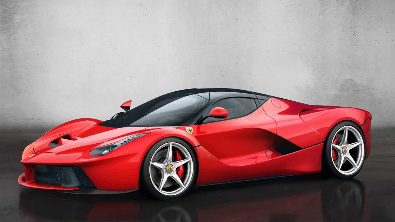 2013フェラーリLaFerrari赤いスーパーカーのHD壁紙 #7 - 1366x768