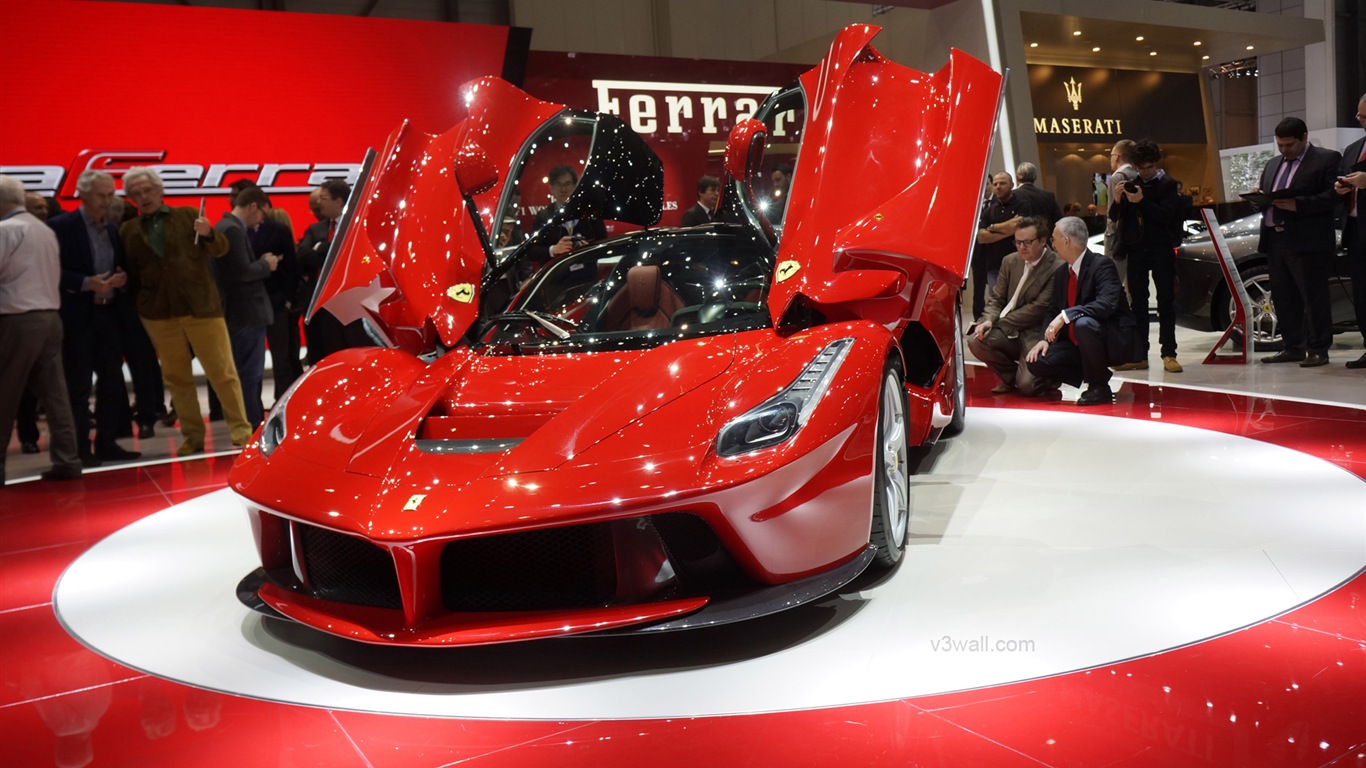 2013 Ferrari rouge LaFerrari supercar HD fonds d'écran #10 - 1366x768
