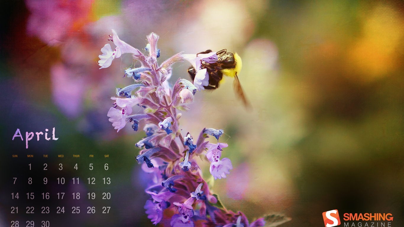 April 2013 Kalender Wallpaper (1) #1 - 1366x768