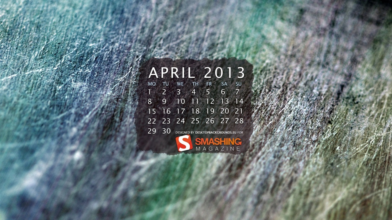 April 2013 Kalender Wallpaper (1) #7 - 1366x768