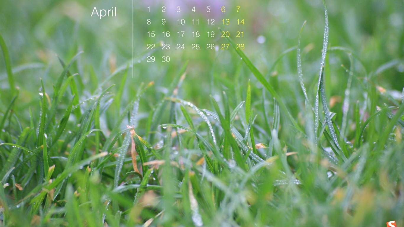 April 2013 Kalender Wallpaper (2) #17 - 1366x768