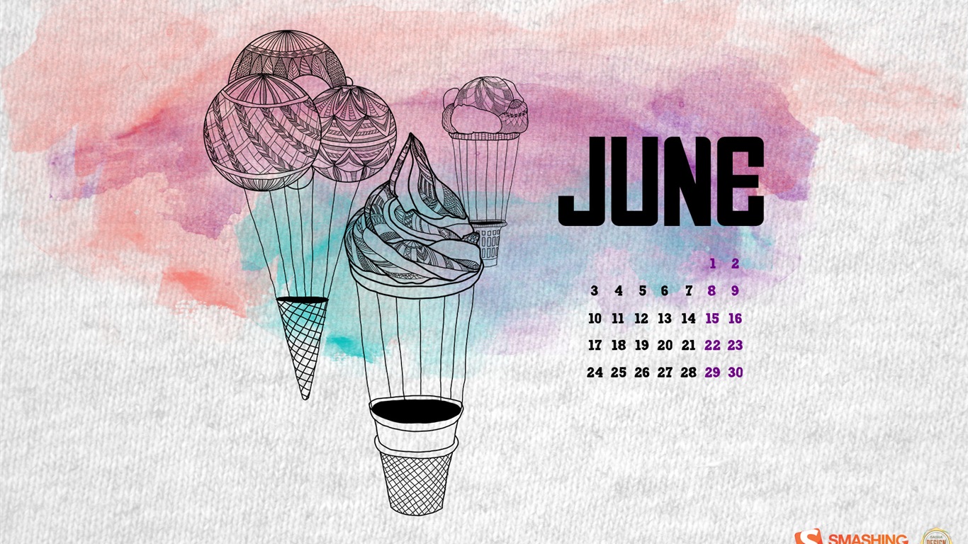 June 2013 calendar wallpaper (2) #1 - 1366x768