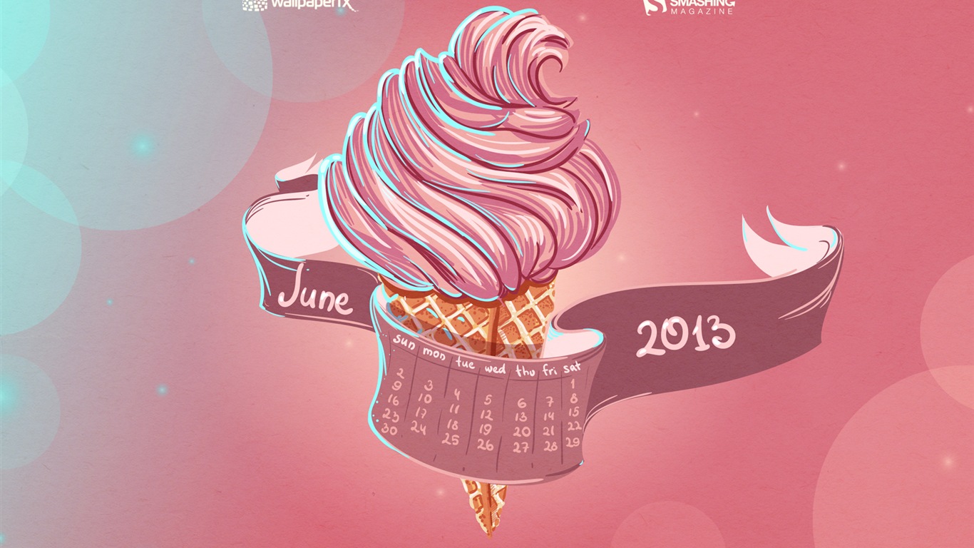 Juni 2013 Kalender Wallpaper (2) #2 - 1366x768